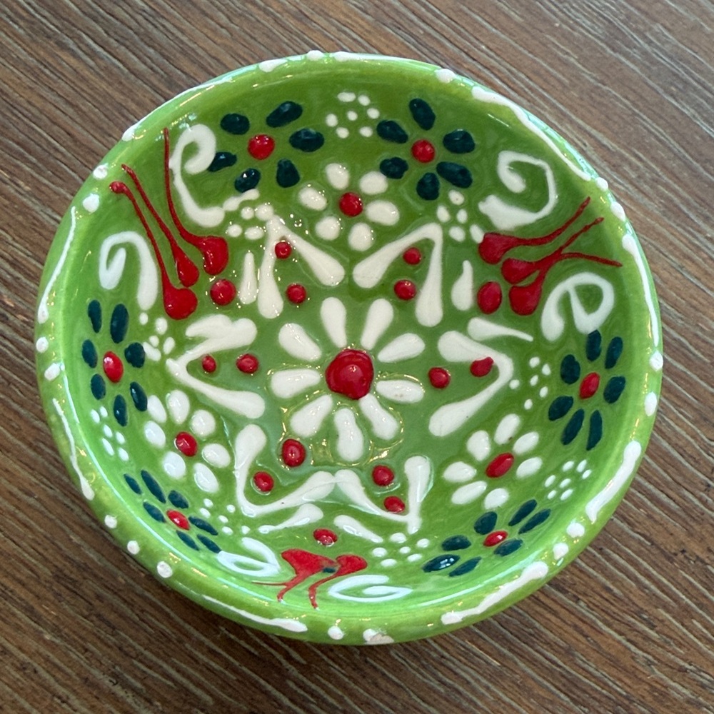 Colorful Hand-Painted Ceramic Dipping Bowls Set - Picture 3 of 4